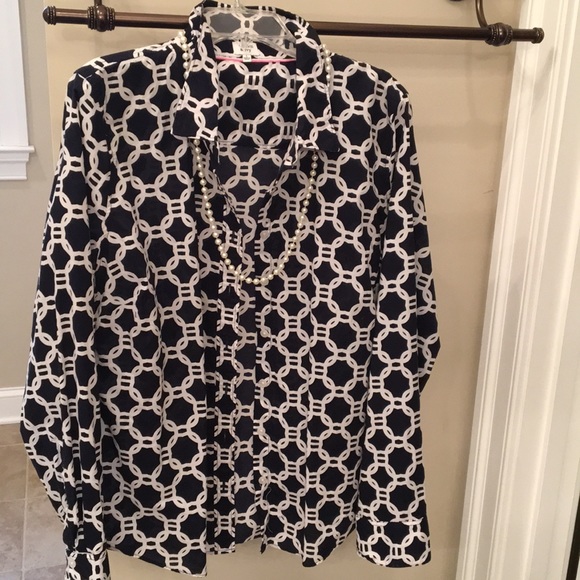 crown & ivy Tops - Top - navy and white